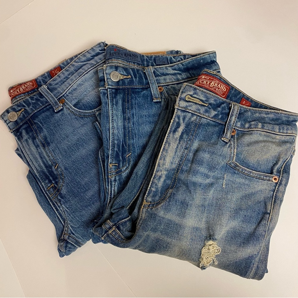 3 pairs Lucky Brand Womens Boyfriend Jeans (All size 2/26) *Smoke/pet free home